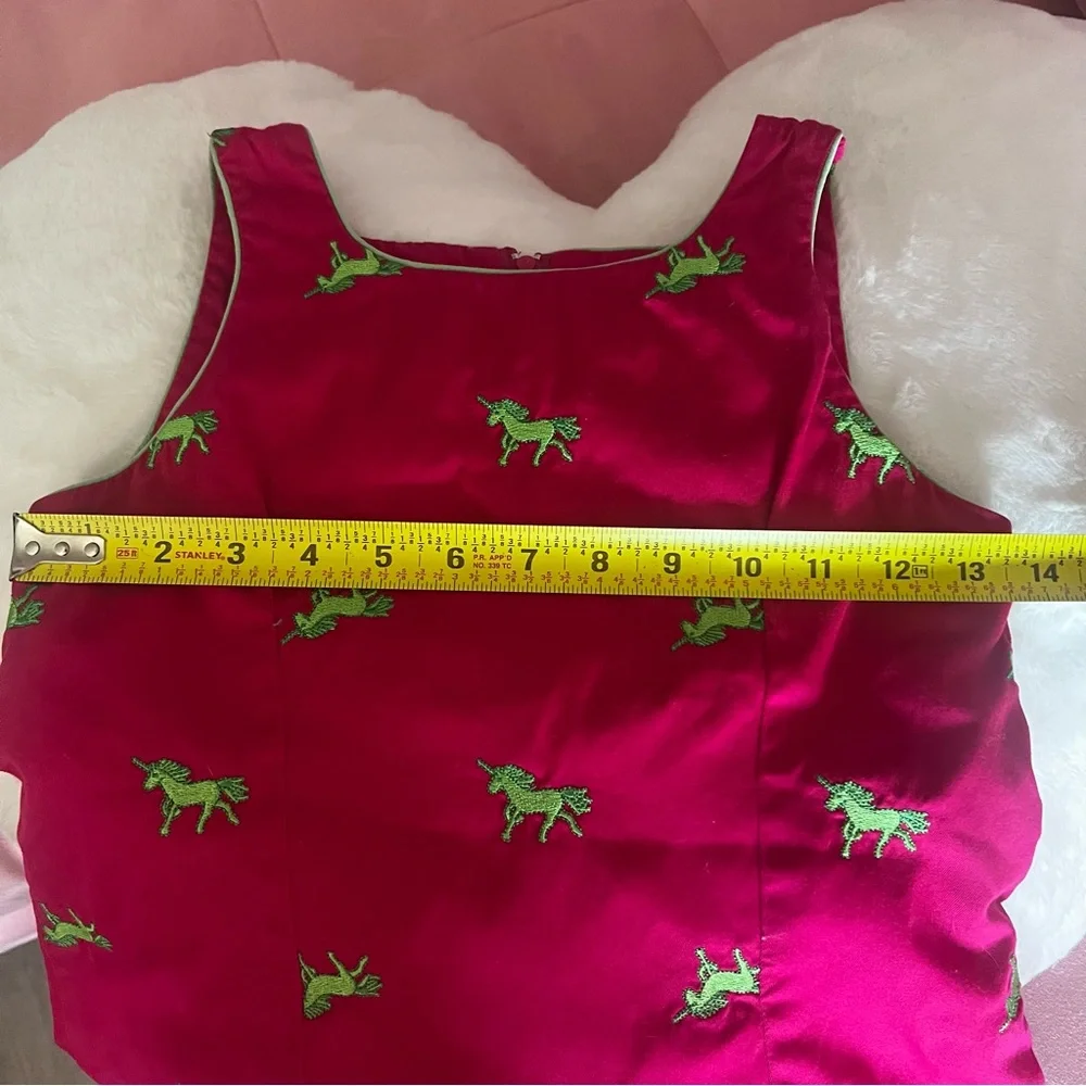 Vintage Lily Pulitzer Pink Green Unicorn Dress size 10